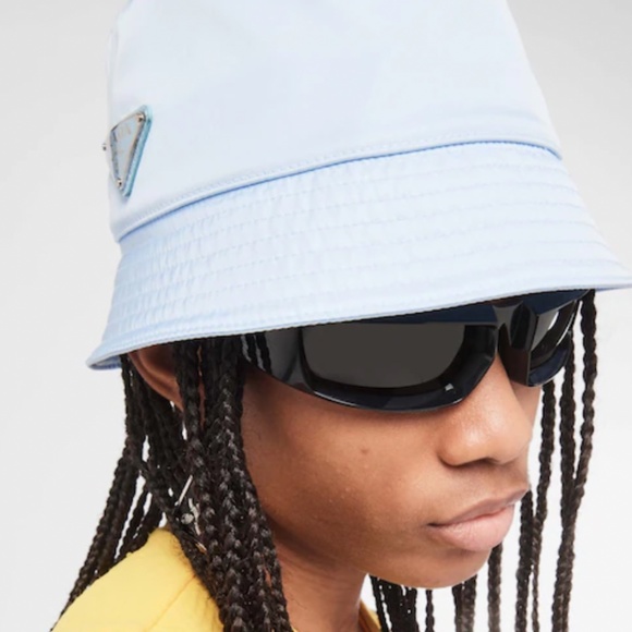 PRADA LIGHT BLUE BUCKET HAT WITH ORIGINAL BAG AND STUFFING! - Picture 2 of 6